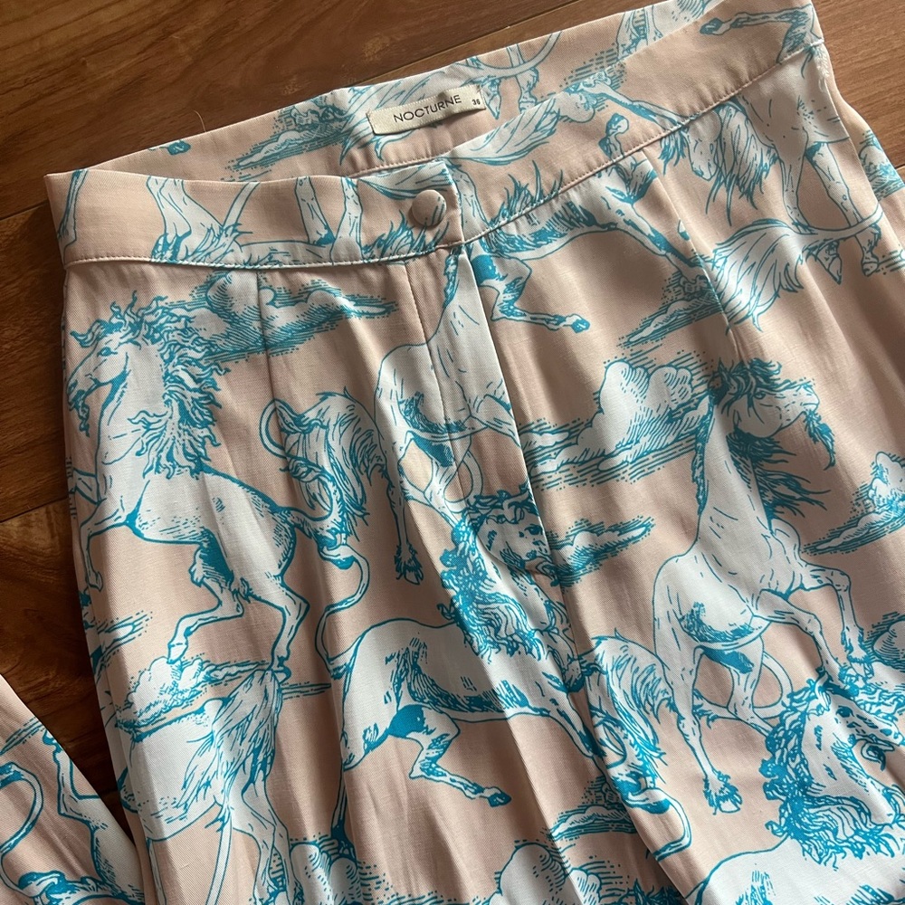 Horse print flare pants